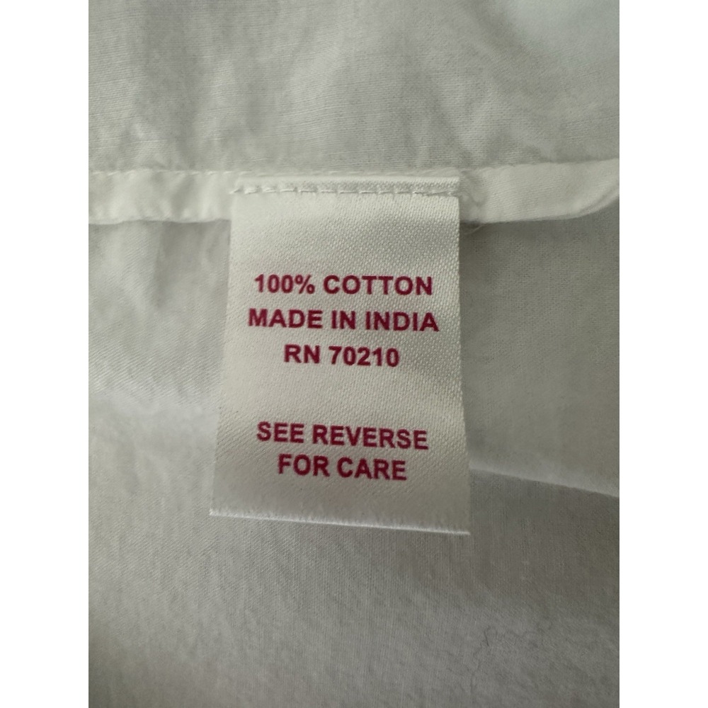 La Cera White Cotton Embroidered Robe Tie Pockets Boho Cottagecore  M/L - Picture 4 of 8
